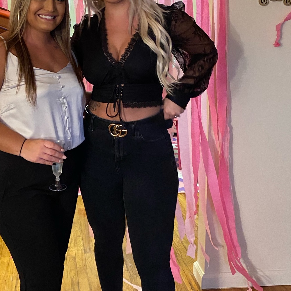 Black lace fashion nova shirt worn once